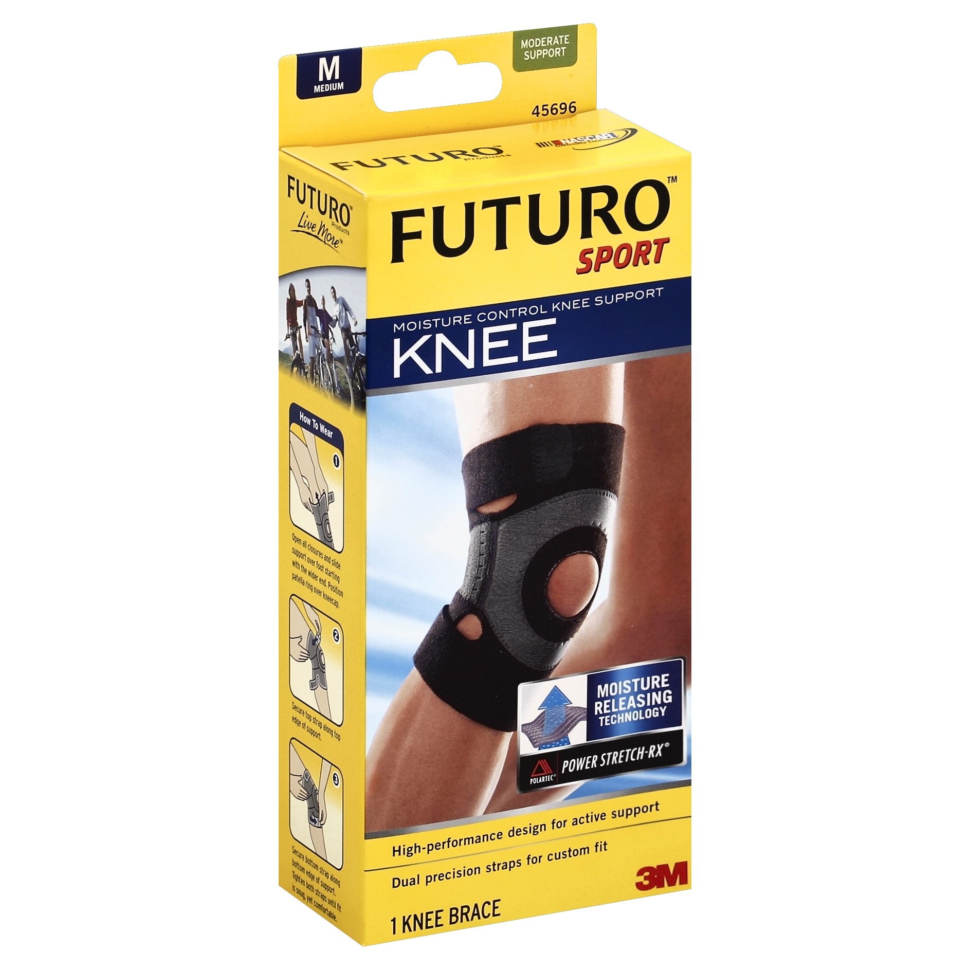 slide 1 of 11, FUTURO Performance Knee Support, Medium, 1 ct