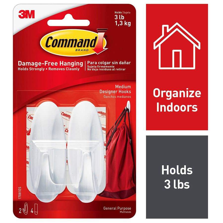 slide 3 of 5, Command General Purpose Designer Hooks Medium 1 ea, 1 ct