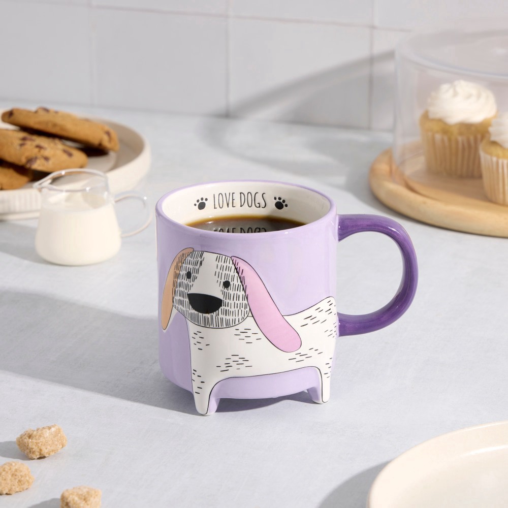 slide 3 of 3, Core Home Dog Footed Mug 16 oz - Purple, 16 oz
