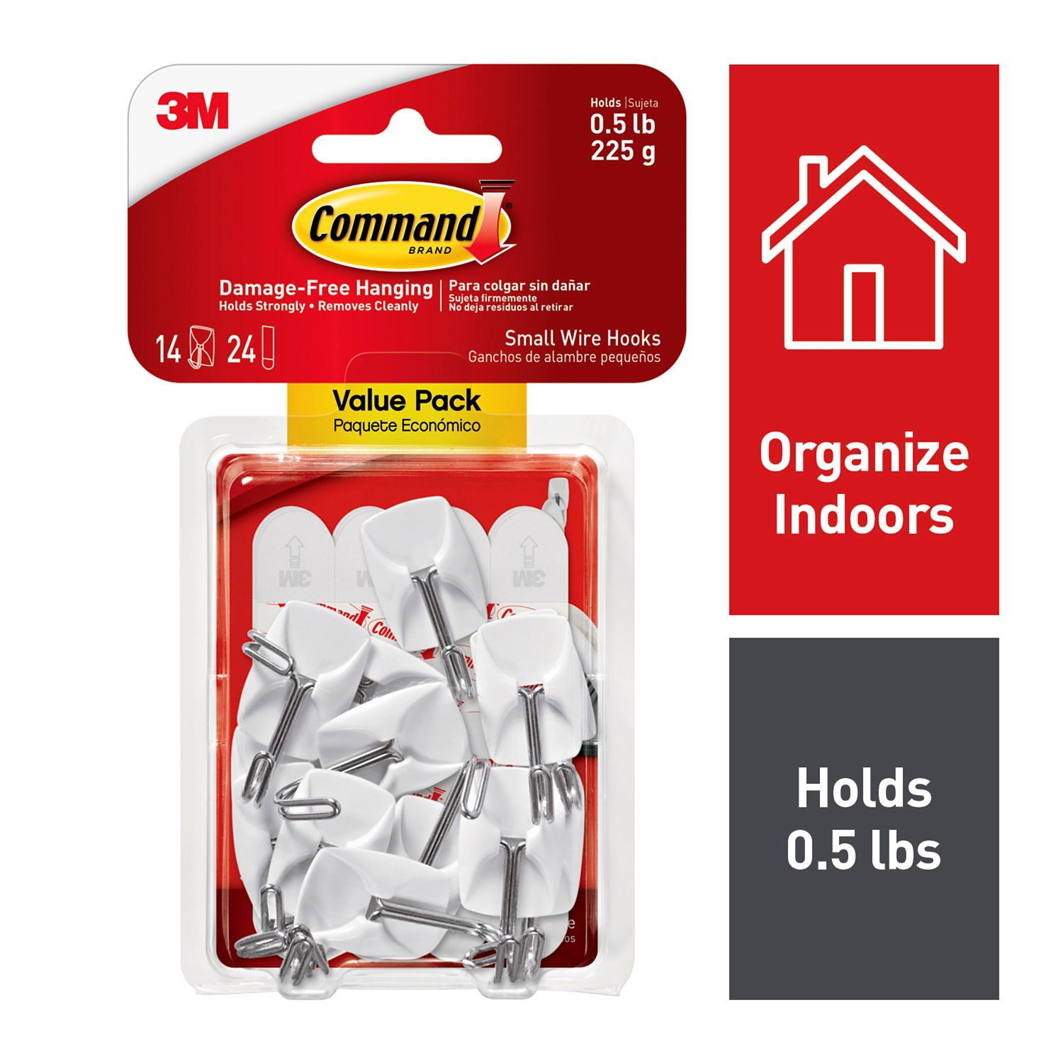 slide 4 of 9, 3M 3M Command Small Wire Hooks Value Pack, 1 ct