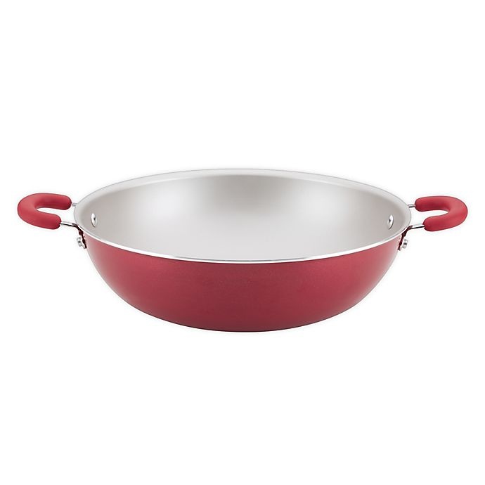 slide 1 of 1, Rachael Ray Create Delicious Nonstick Aluminum Wok - Red, 14.25 in