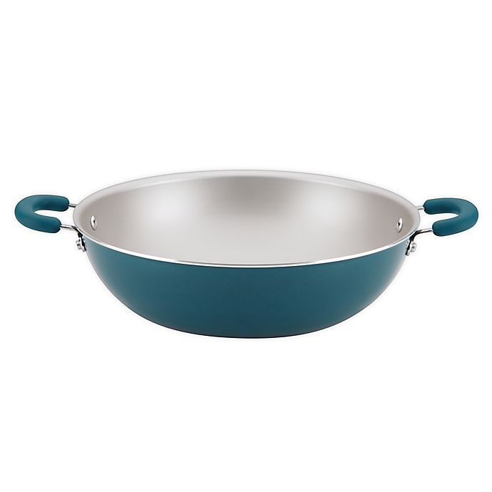 slide 1 of 1, Rachael Ray Create Delicious Nonstick Aluminum Wok - Teal, 14.25 in