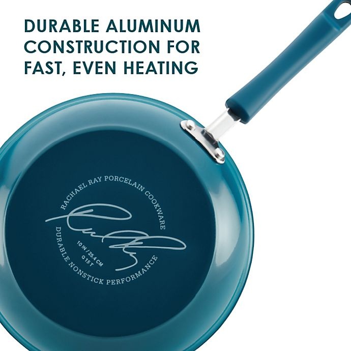 slide 5 of 7, Rachael Ray Hard Enamel Nonstick Aluminum Cookware Set - Marine Blue, 14 ct