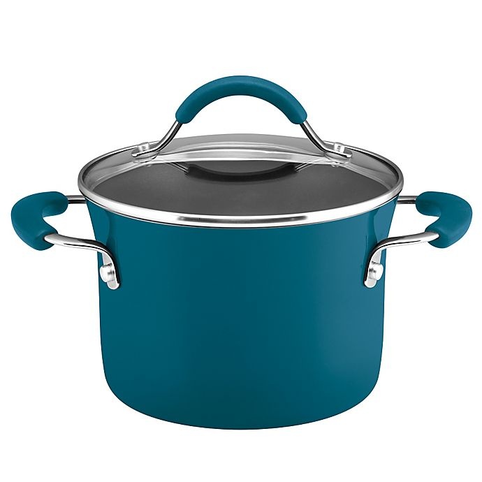 slide 5 of 5, Rachael Ray Classic Brights Nonstick Covered Steamer Set - Marine Blue, 3 qt