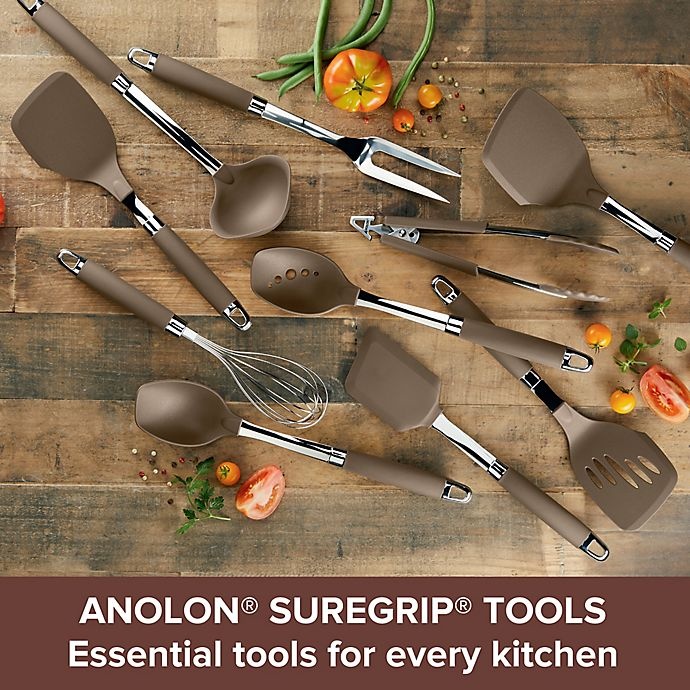 slide 2 of 8, Anolon SureGrip Nylon Nonstick Utensil Set - Bronze, 6 ct