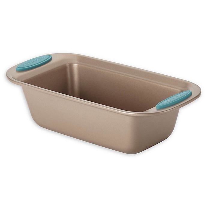 slide 1 of 4, Rachael Ray Cucina Nonstick Loaf Pan - Latte Brown/Agave Blue, 9 in x 5 in