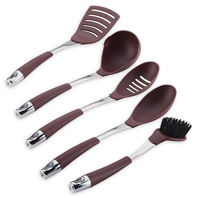 slide 1 of 11, Circulon Harmony Nylon Kitchen Utensil Set - Merlot, 5 ct