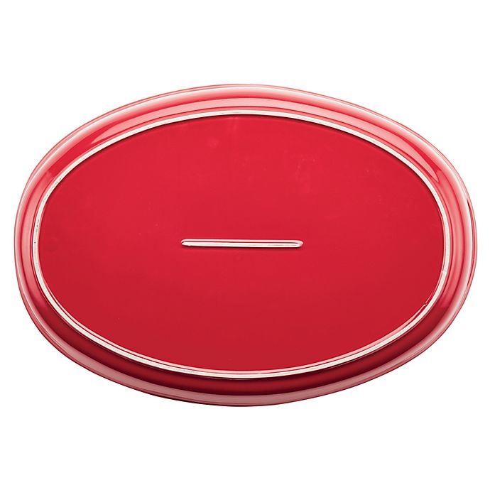 slide 3 of 3, Rachael Ray Ceramics Bubble and Brown Oval Baker - Red, 4.5 qt