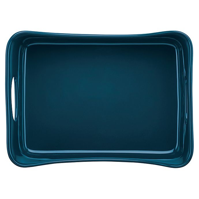 slide 3 of 3, Rachael Ray Ceramics Rectangular Baker - Marine Blue, 9 in x 12 in