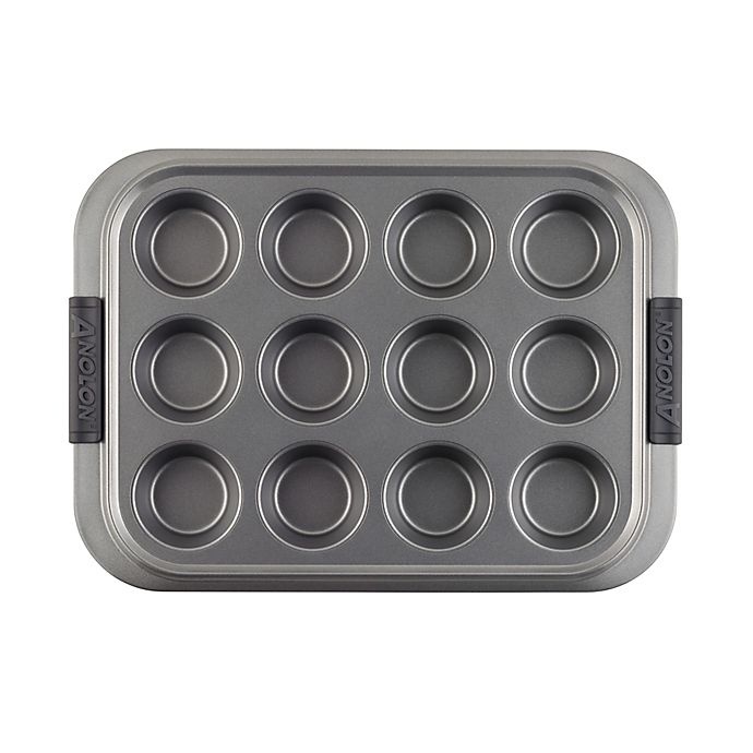 slide 2 of 5, Anolon 12-Cup Nonstick Covered Muffin Pan, 1 ct