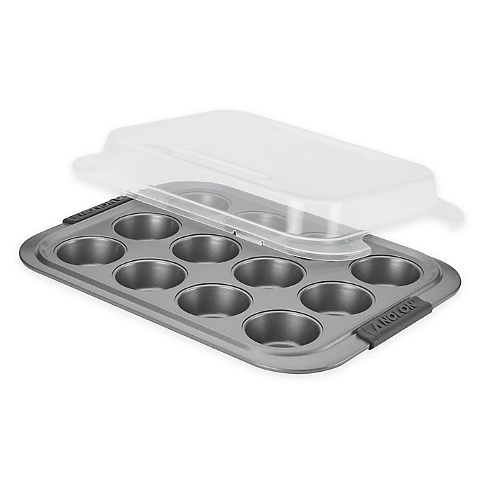 slide 1 of 5, Anolon 12-Cup Nonstick Covered Muffin Pan, 1 ct