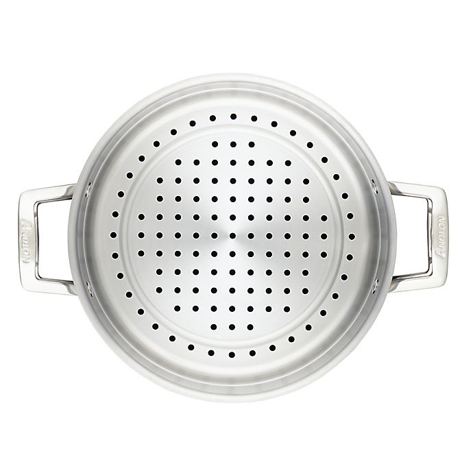 slide 3 of 4, Anolon Authority Covered Dutch Oven with Stainless Steel Steamer Insert, 5 qt