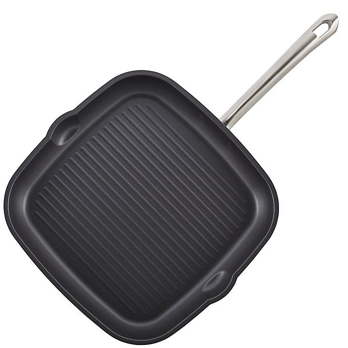 slide 4 of 5, Anolon Accolade Nonstick Hard Anodized Square Grill Pan - Moonstone, 11 in