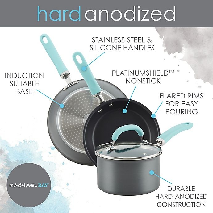 slide 4 of 5, Rachael Ray Create Delicious Nonstick Hard-Anodized Deep Skillet - Grey/Blue, 1 ct