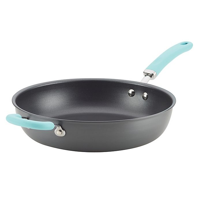 slide 1 of 5, Rachael Ray Create Delicious Nonstick Hard-Anodized Deep Skillet - Grey/Blue, 1 ct