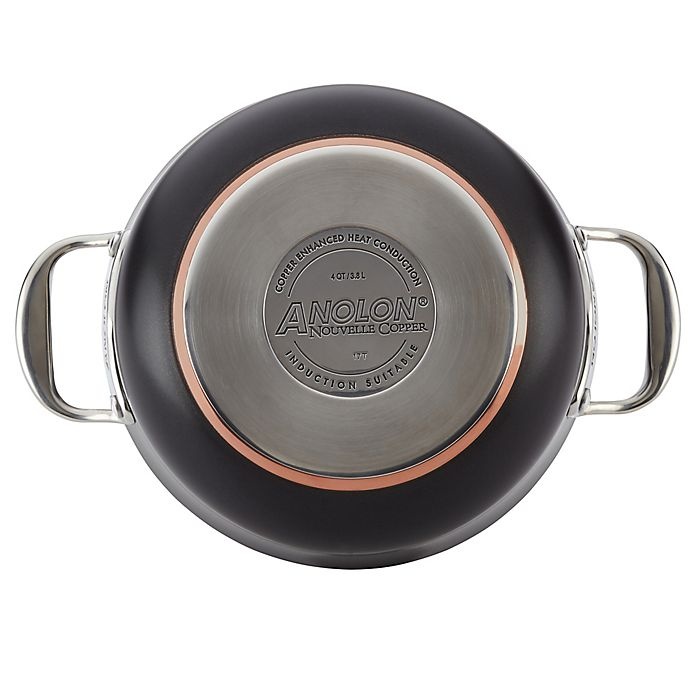 slide 3 of 3, Anolon Nouvelle Copper Luxe Nonstick Hard-Anodized Casserole Pan - Onyx, 4 qt