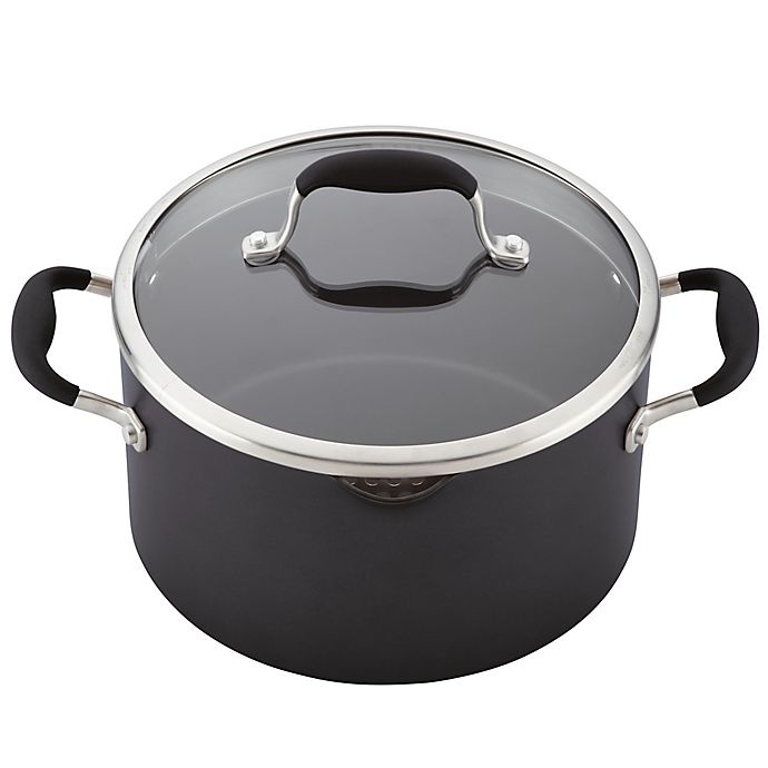 slide 4 of 5, Anolon Advanced Onyx Hard Anodized Nonstick Stock Pot, 6 qt