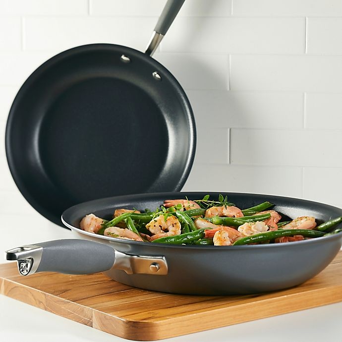 slide 6 of 9, Anolon Advanced Home Nonstick Hard-Anodized Aluminum Frying Pan Set - Moonstone, 2 ct