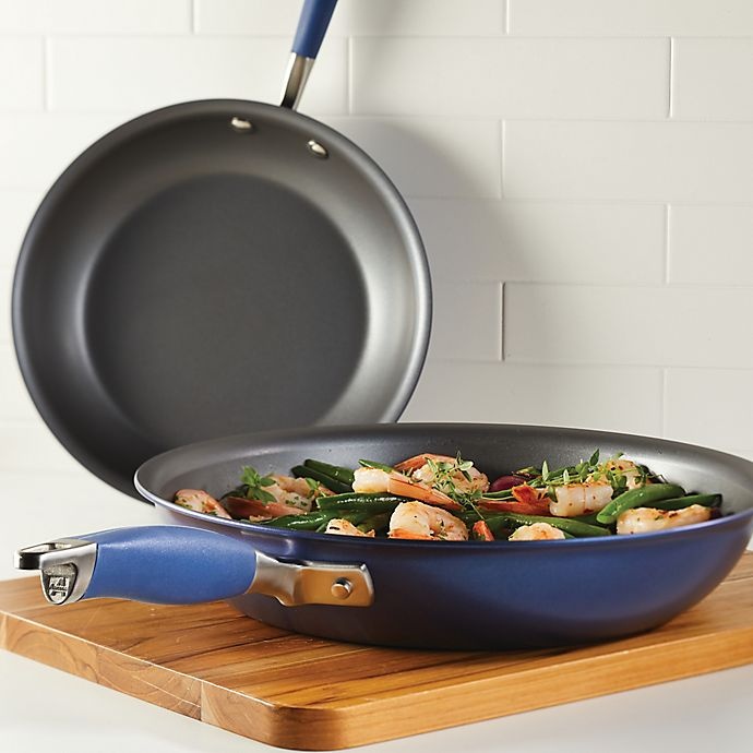 slide 2 of 6, Anolon Advanced Home Nonstick Hard-Anodized Aluminum Frying Pan Set - Indigo, 2 ct