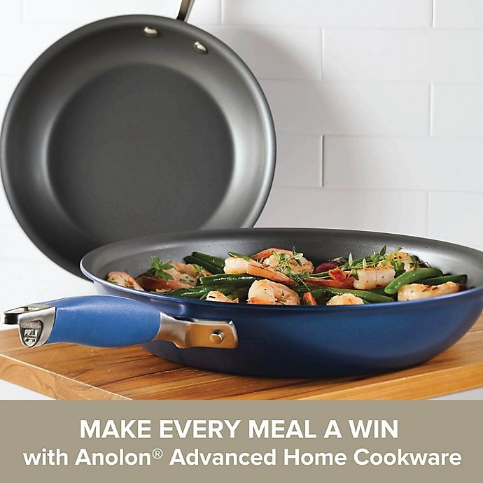 slide 3 of 6, Anolon Advanced Home Nonstick Hard-Anodized Aluminum Frying Pan Set - Indigo, 2 ct