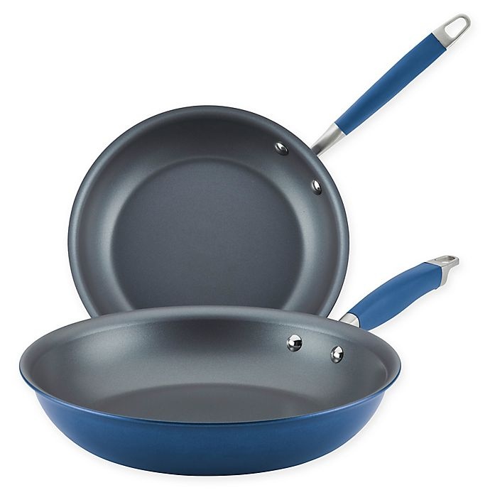 slide 1 of 6, Anolon Advanced Home Nonstick Hard-Anodized Aluminum Frying Pan Set - Indigo, 2 ct