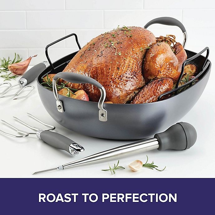 slide 3 of 6, Anolon Advanced Home Nonstick Hard-Anodized Aluminum Roasting Set - Moonstone, 1 ct