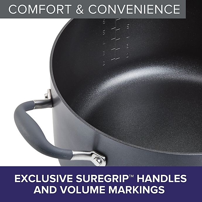 slide 3 of 6, Anolon Advanced Home Hard-Anodized Covered Stock Pot and Steamer Insert - Moonstone, 8.5 qt