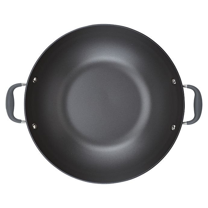 slide 2 of 9, Anolon Advanced Home Nonstick Hard-Anodized Aluminum Wok - Moonstone, 14 in