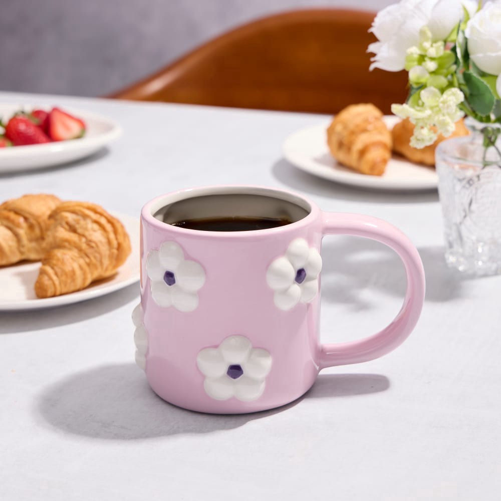 slide 2 of 3, Core Home Bubble Flower Mug - Purple, 18 oz