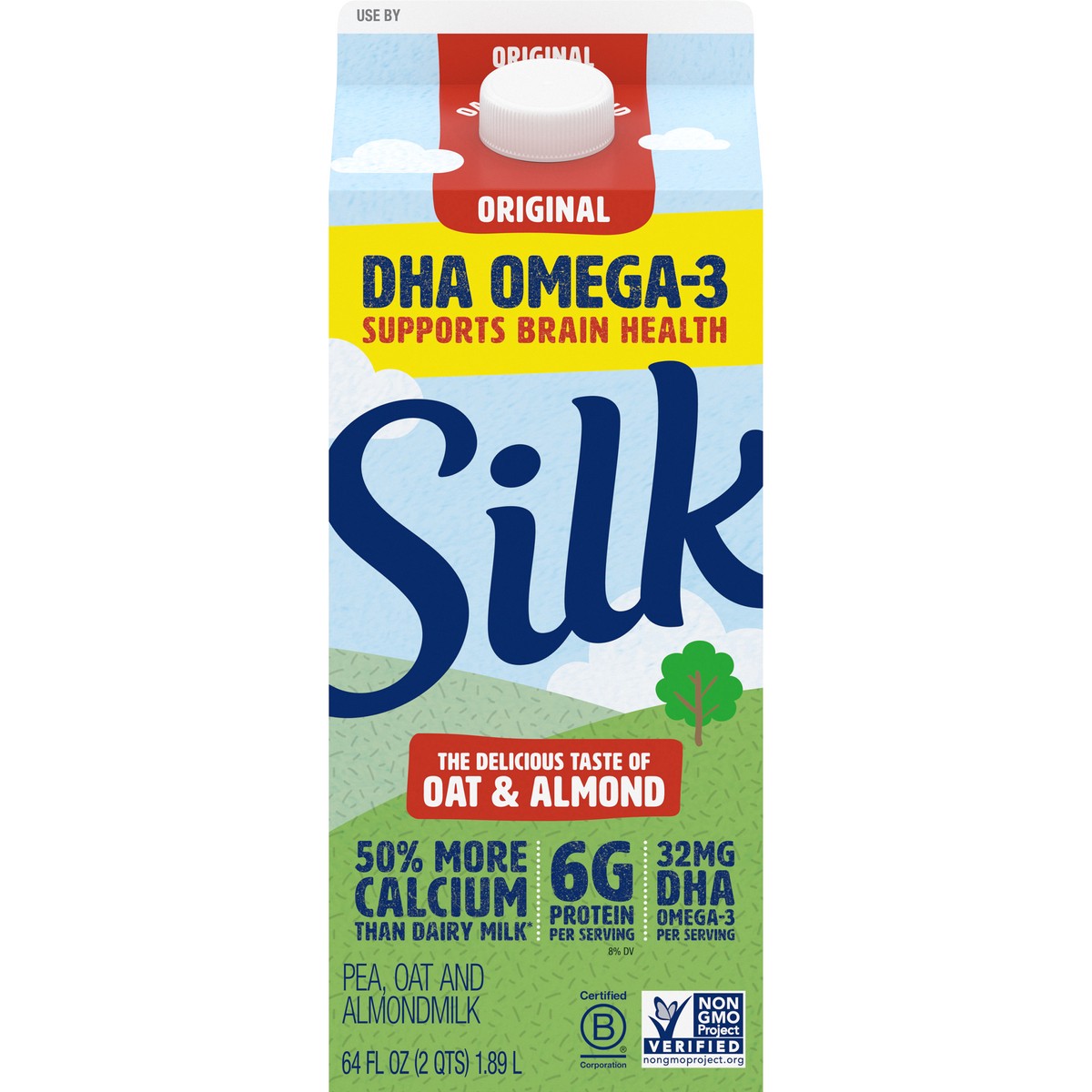 slide 13 of 14, Silk Original Oatmilk & Almondmilk, Half Gallon, 64 fl oz