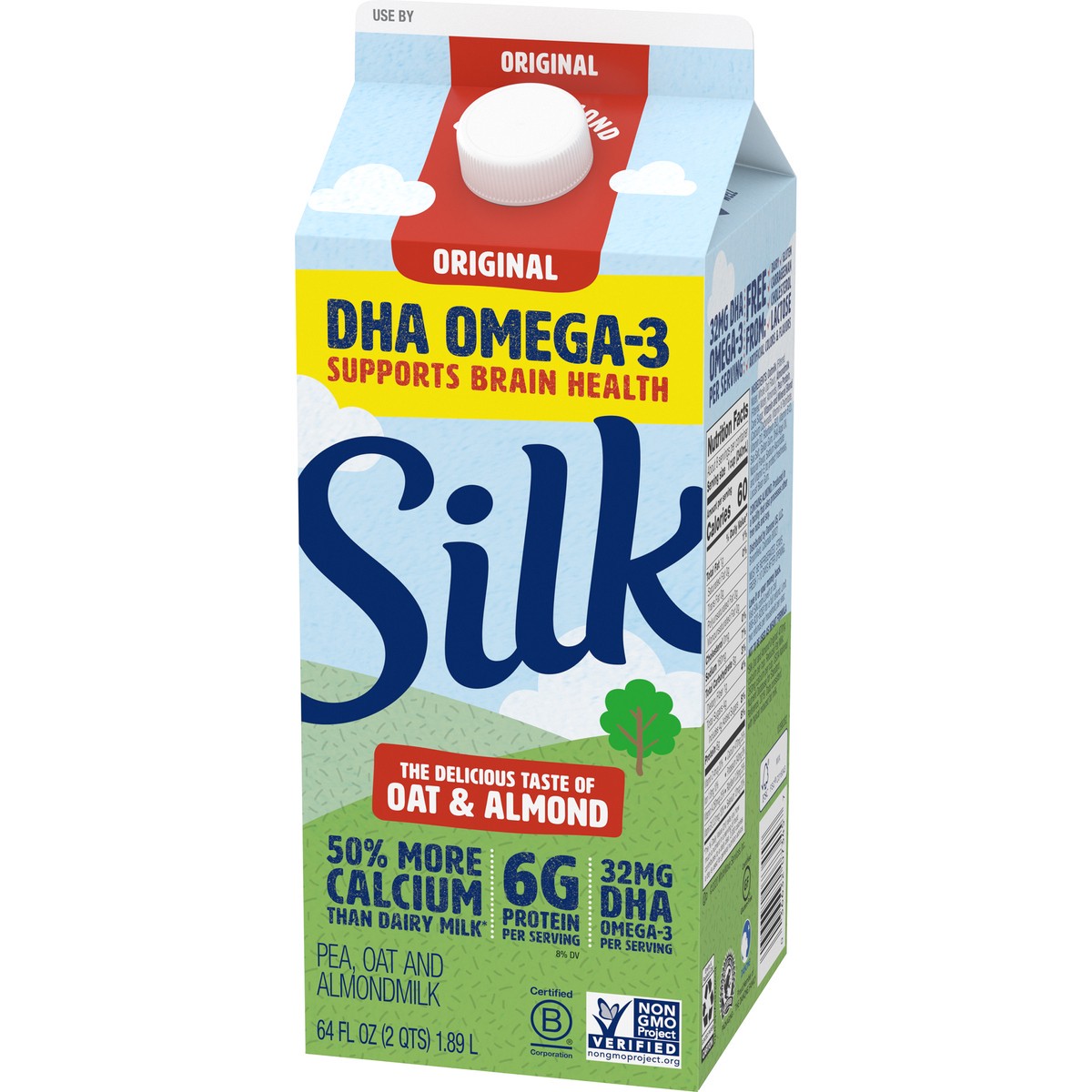 slide 6 of 14, Silk Original Oatmilk & Almondmilk, Half Gallon, 64 fl oz