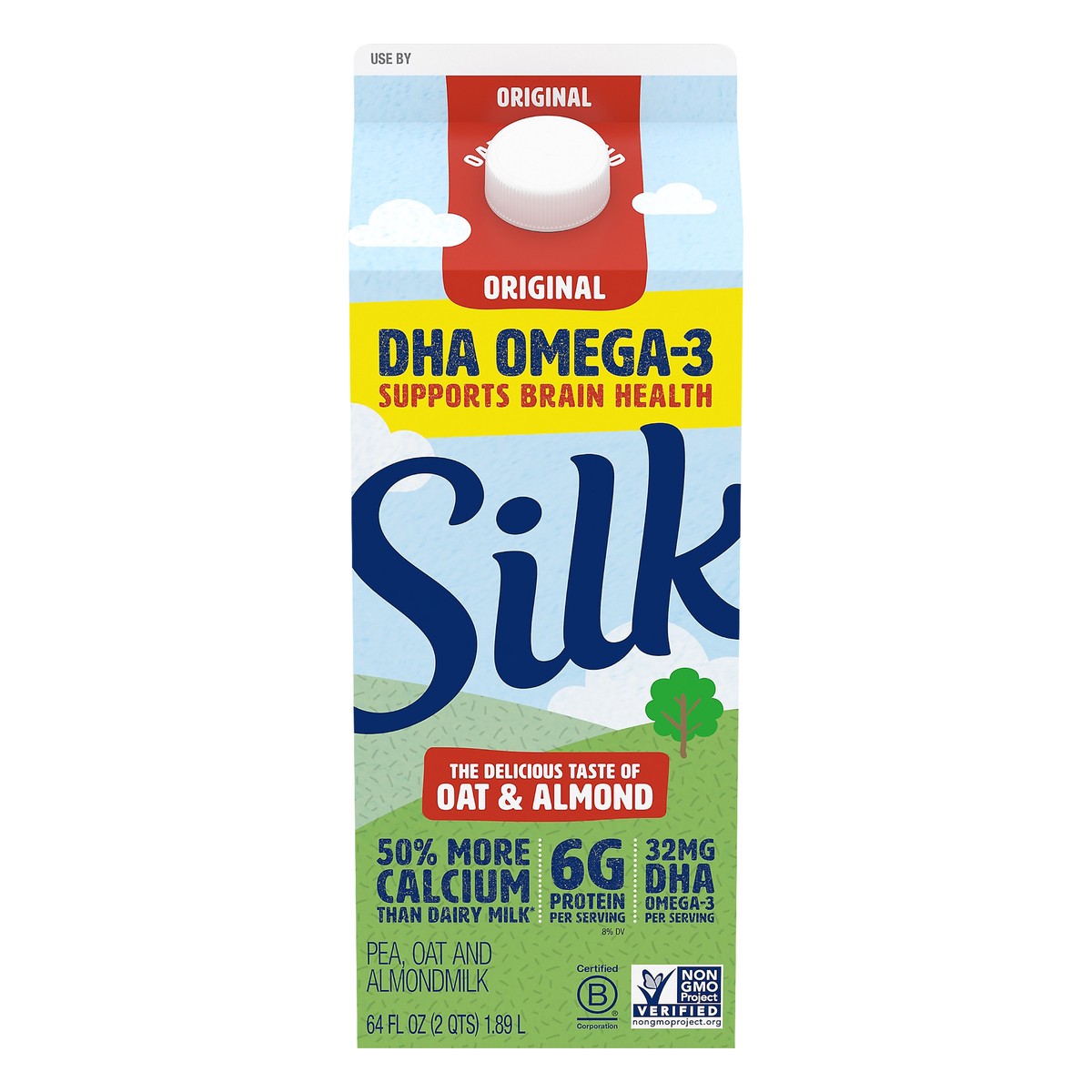 slide 8 of 14, Silk Original Oatmilk & Almondmilk, Half Gallon, 64 fl oz