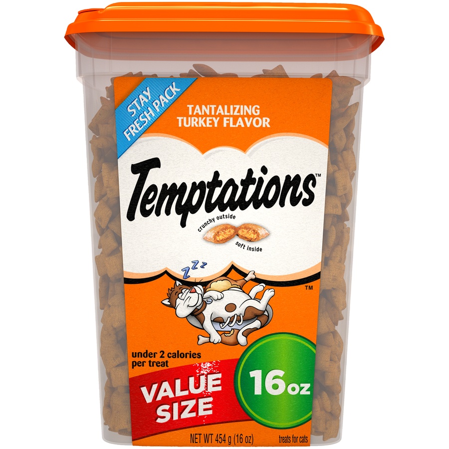 slide 1 of 1, TEMPTATIONS Classic Treats for Cats Tantalizing Turkey Flavor 16 Ounces, 16 oz