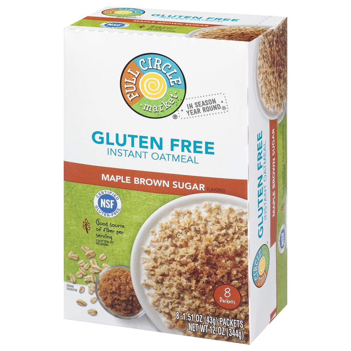slide 15 of 17, Full Circle Market Gluten Free Maple Brown Sugar Instant Oatmeal 8 ea, 8 ct