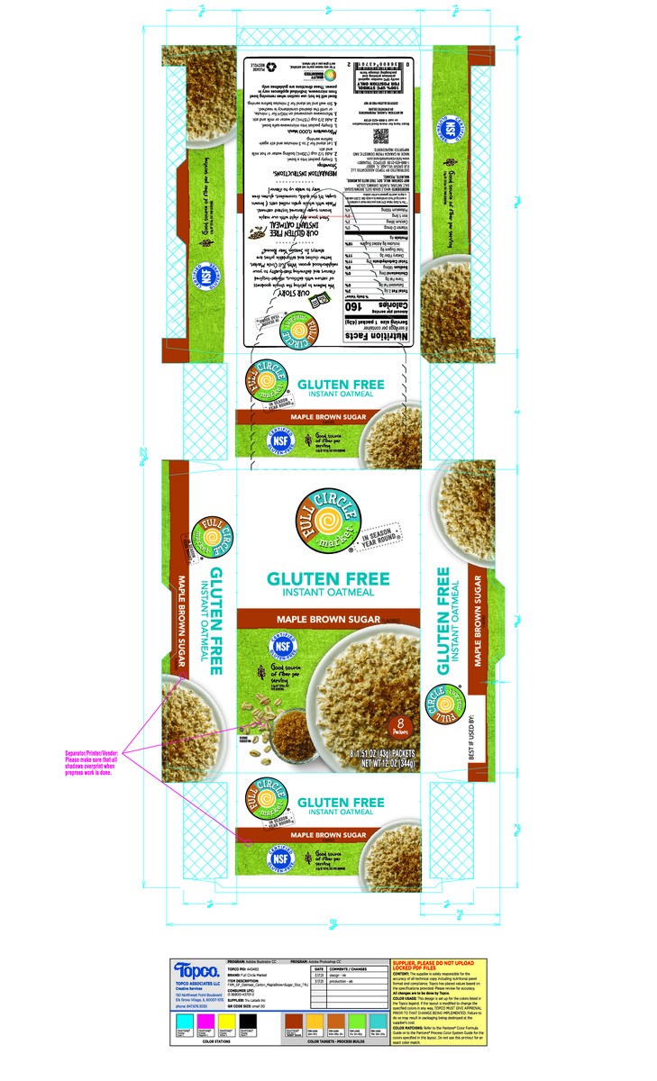 slide 2 of 17, Full Circle Market Gluten Free Maple Brown Sugar Instant Oatmeal 8 ea, 8 ct