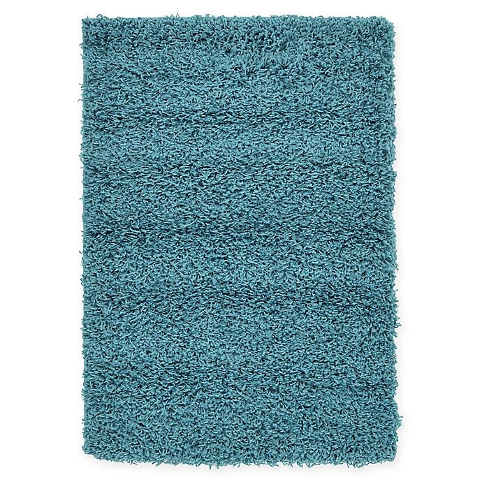 slide 1 of 6, Unique Loom Solid Shag Powerloomed Accent Rug - Deep Aqua, 2 ft 2 x 3 ft