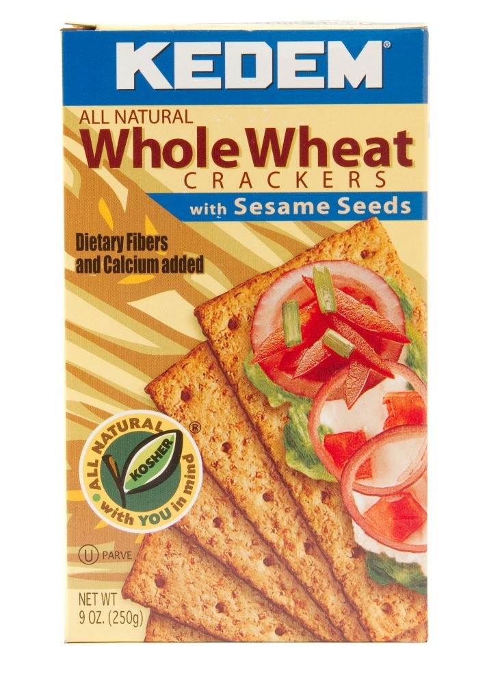 slide 1 of 1, Kedem Blue Sesame Whole Wheat Crackers, 9 oz