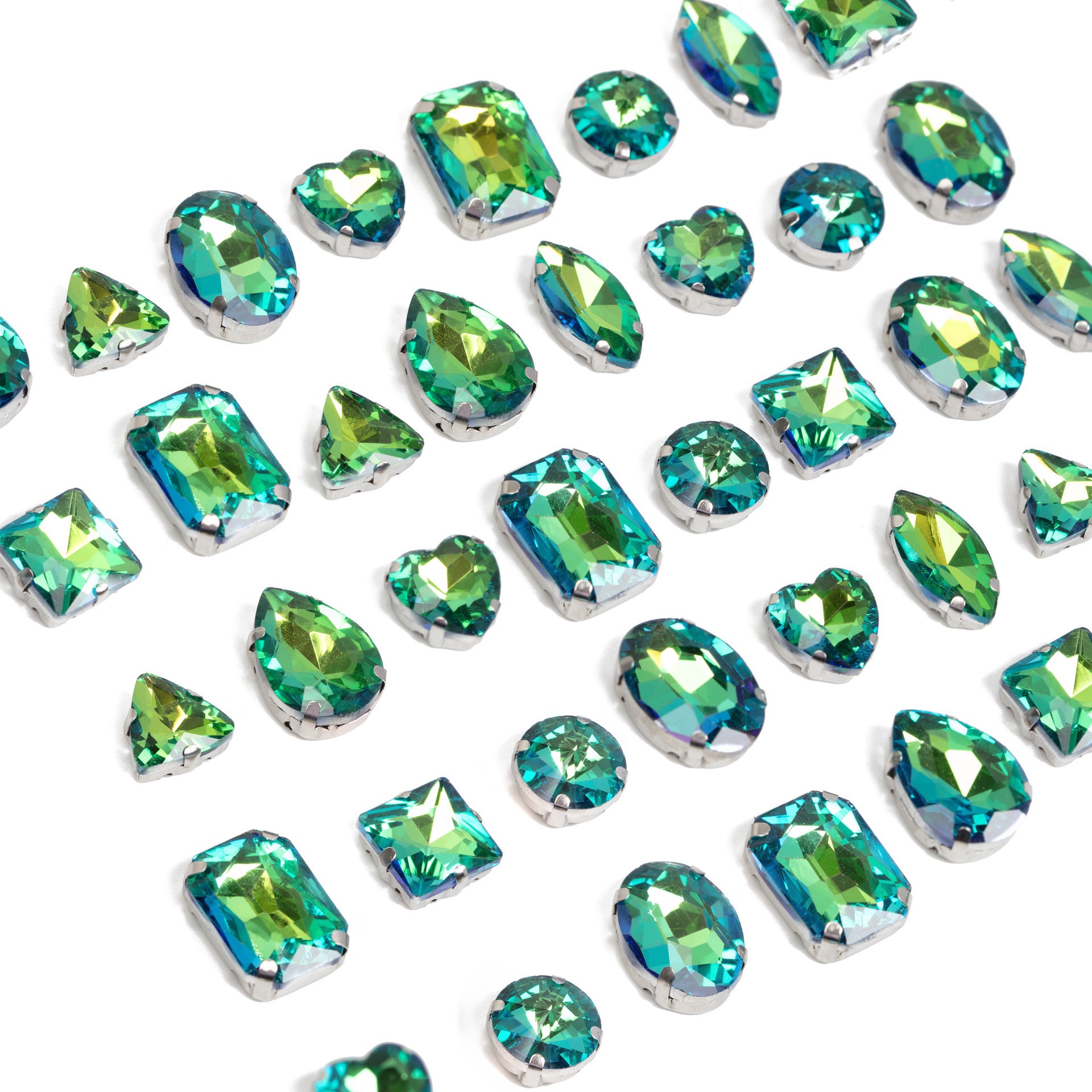 slide 4 of 7, Cousindiy Silver Peridot Ab Glass Sew-On Rhinestones, 32ct., 32 ct