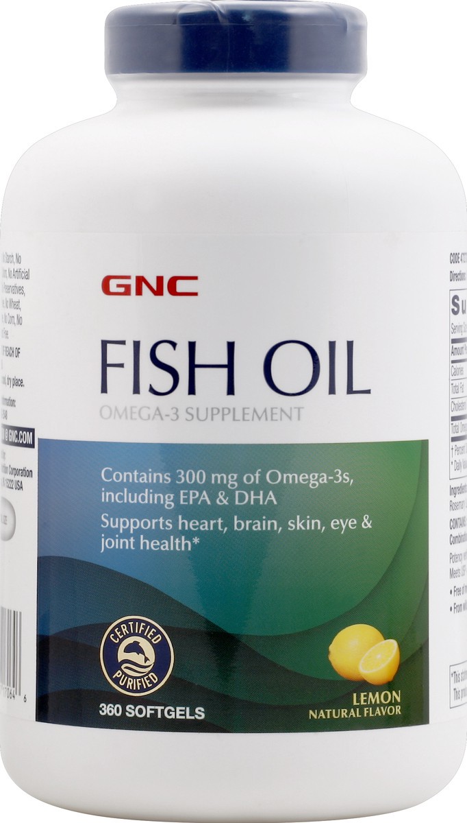 slide 1 of 8, GNC Fish Oil 360 ea, 360 ct