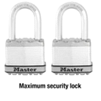 slide 3 of 5, Master Lock Magnum Laminated Steel Padlock M5XTLF, 2 inch wide, Pack of 2-Keyed Alike, 1 ct