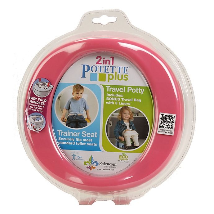 slide 1 of 5, Potette Plus 2-in-1 Travel Potty and Trainer Seat - Pink, 1 ct