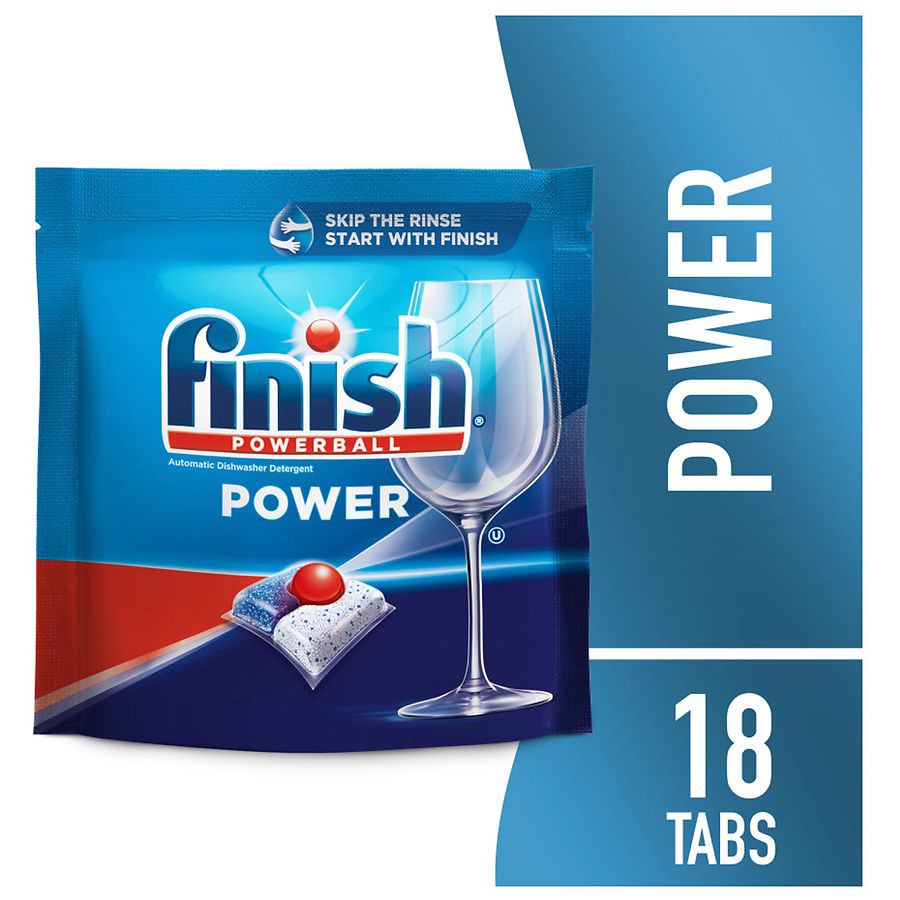 slide 5 of 5, Finish Power Dishwasher Detergent, Dishwashing Tabs , 18 Tabs, 18 ct