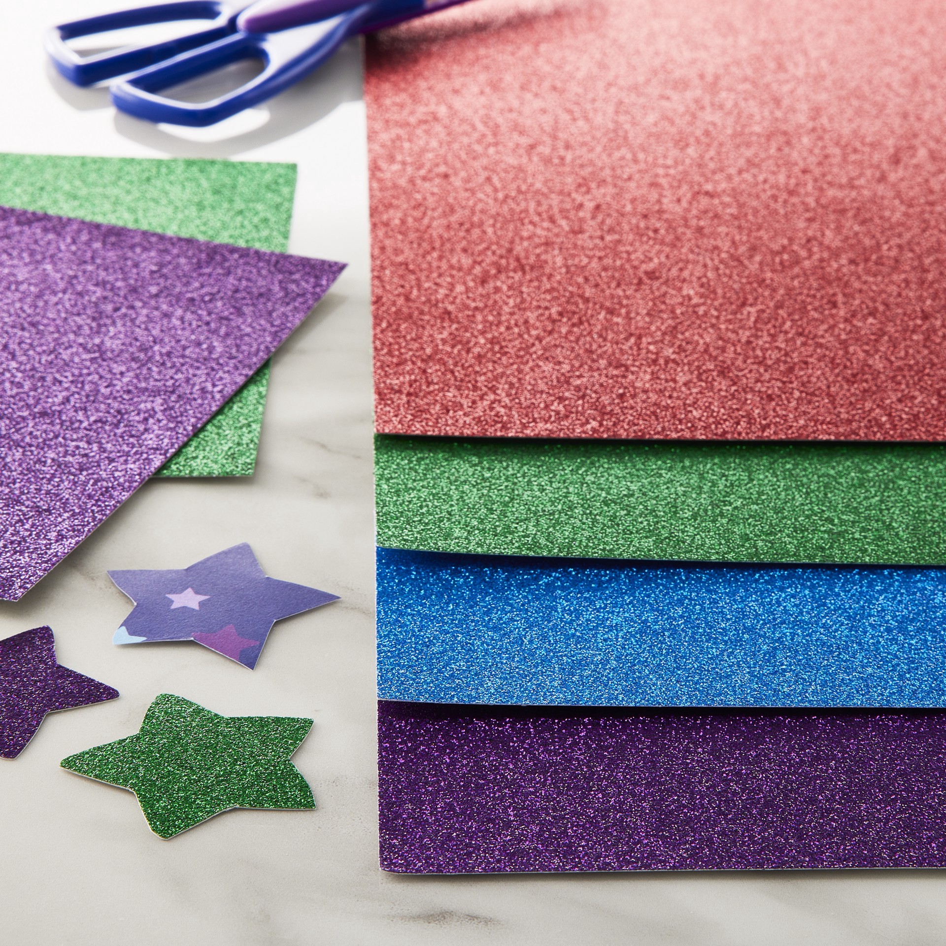 slide 2 of 3, Glitter Primary 12" X 12" Cardstock Paper Pack By Recollections, 24 Sheets, 12 in x 12 in