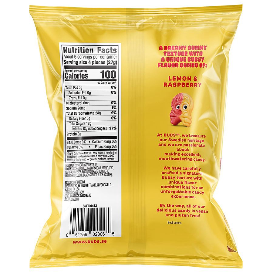 slide 2 of 2, Bubs Lemon Raspberry - Ea, 1 ct