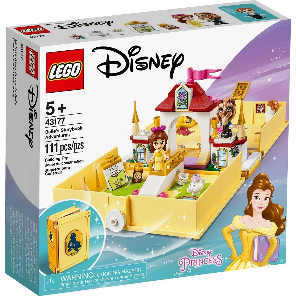 slide 4 of 7, LEGO Disney Belle's Storybook Adventures Princess Building Playset 43177, 1 ct