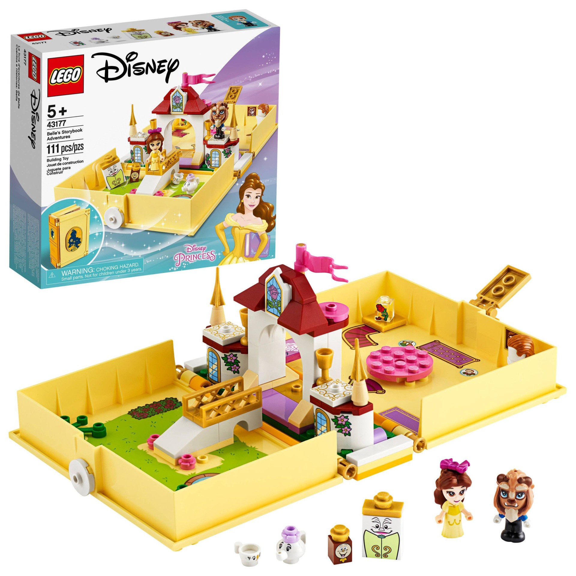 slide 1 of 7, LEGO Disney Belle's Storybook Adventures Princess Building Playset 43177, 1 ct