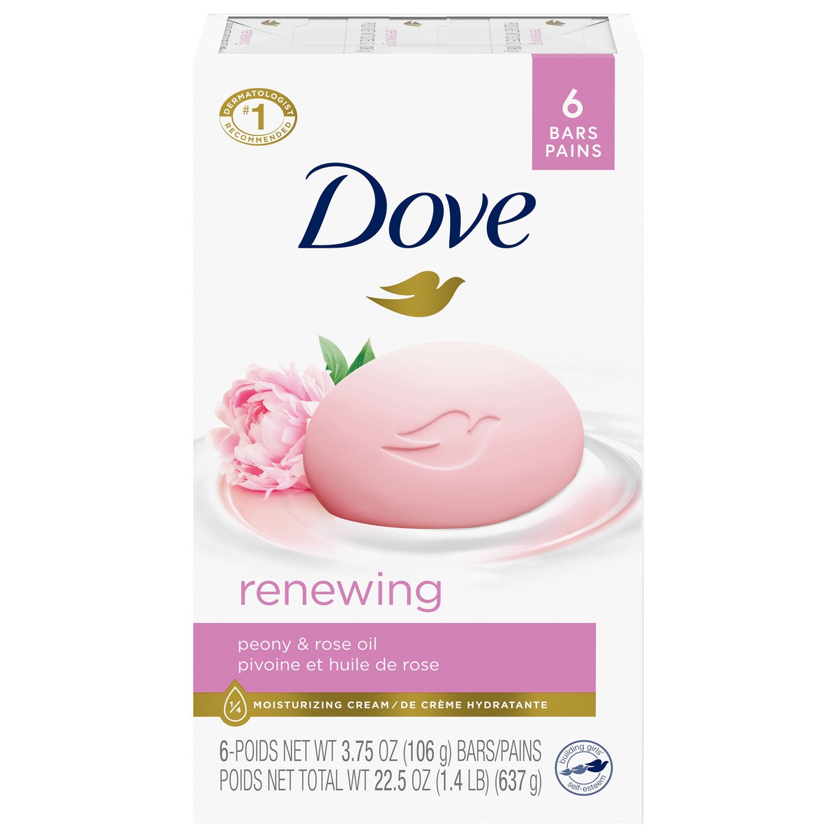 slide 1 of 5, Dove Purely Pampering Sweet Cream Peony Beauty Bar, 6 ct