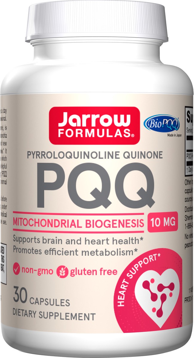 slide 3 of 5, Jarrow Formulas PQQ 10 mg - 30 Capsules - Promotes Mitochondrial Biogenesis - Dietary Supplement Supports Heart & Brain Health - 30 Servings , 30 ct