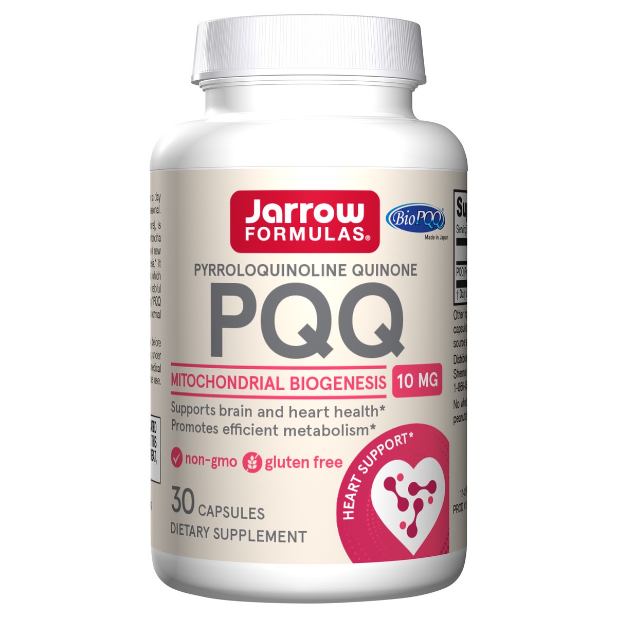 slide 1 of 5, Jarrow Formulas PQQ 10 mg - 30 Capsules - Promotes Mitochondrial Biogenesis - Dietary Supplement Supports Heart & Brain Health - 30 Servings , 30 ct