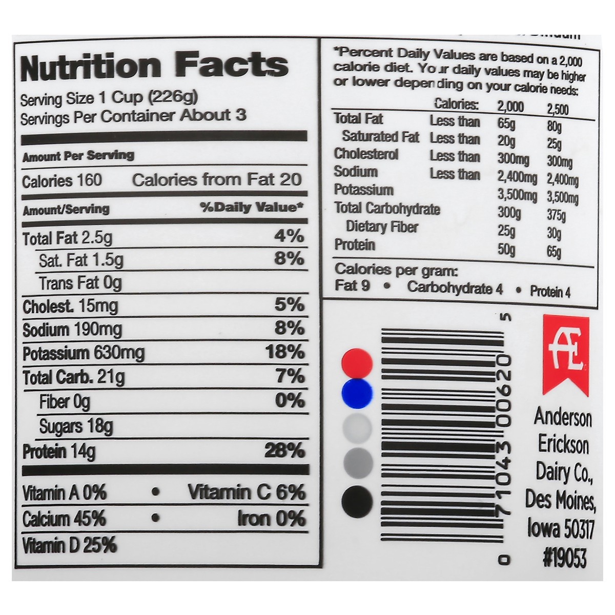 slide 5 of 8, Anderson Erickson Dairy Yogurt, Lowfat, Plain, 24 oz